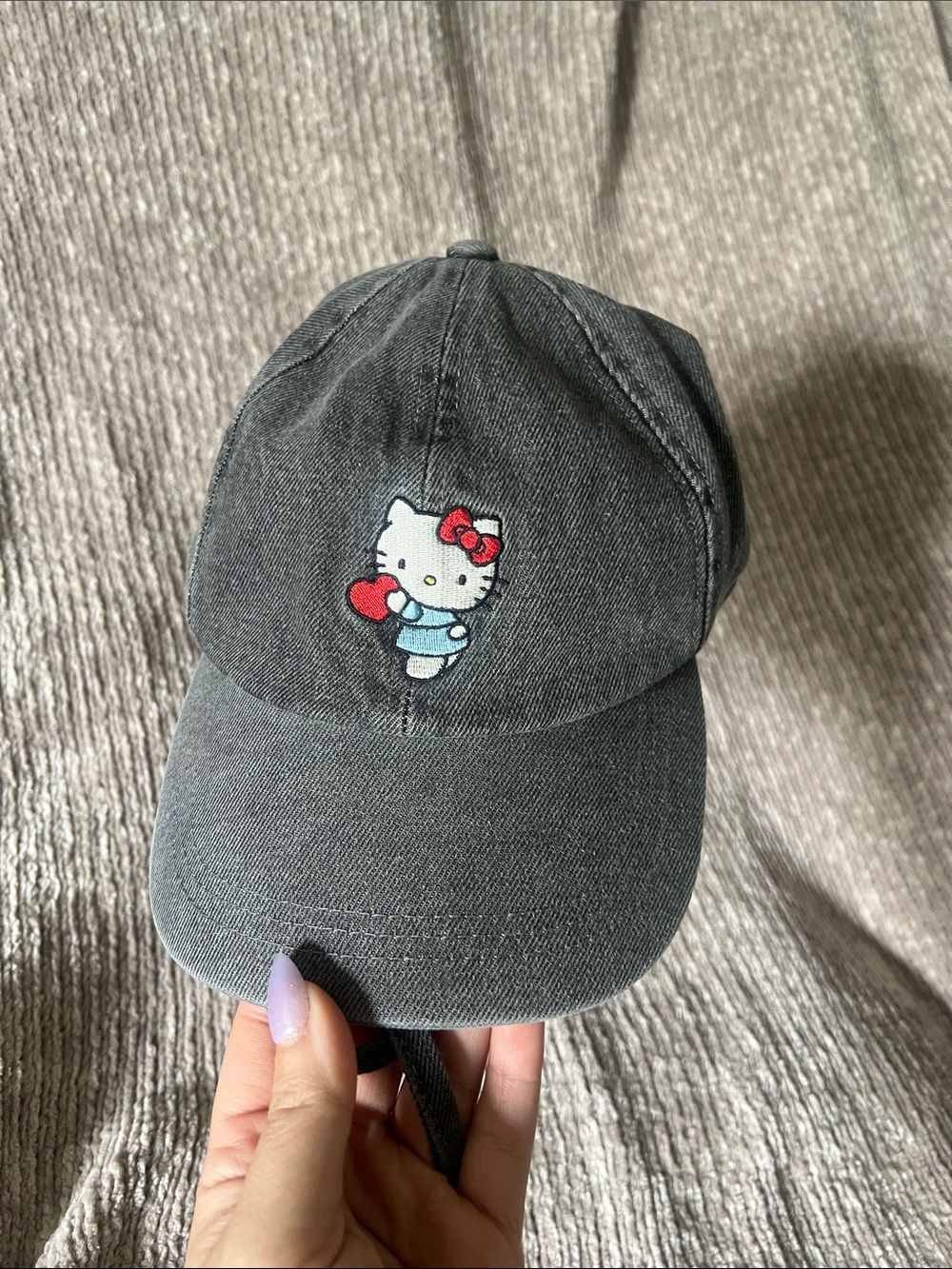 Zara Denim Hello Kitty Embroidered Cap